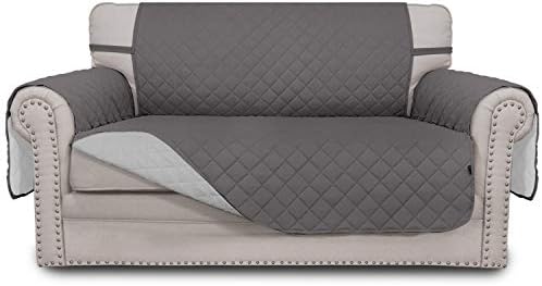 Reversible Couch Cover, 2 Cushion Sofa, Gray/Light Gray